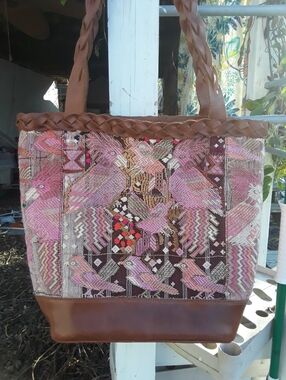 Pink Cockatiels Tote Bag with Braided Trim